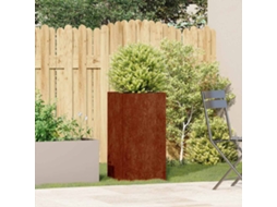 Vidaxl Floreira Enferrujada 40x40x80 Cm Aço Resistente