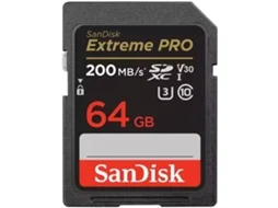 Cartão de Memória SANDISK SDXC Extreme PRO (64 GB - 200MB/s)