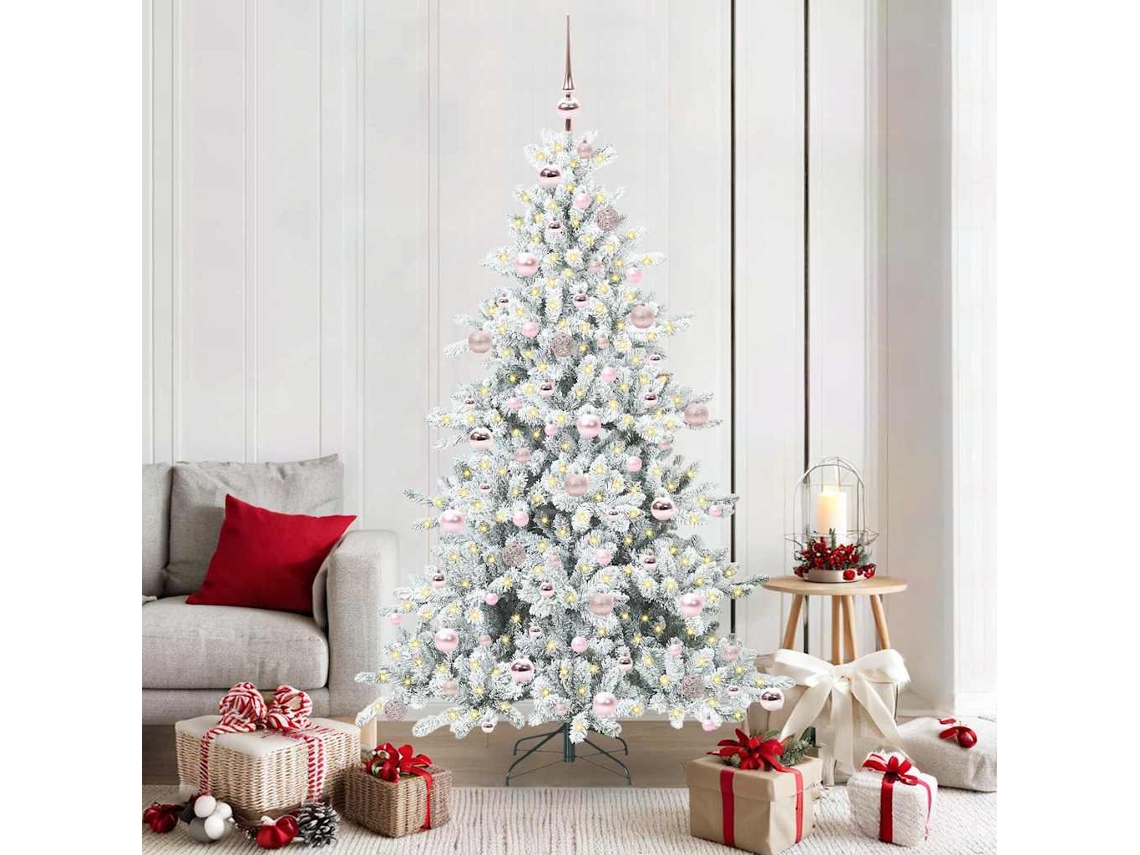 Vidaxl Árvore De Natal Articulada Artificial Branco 180 Cm Pvc E Aço