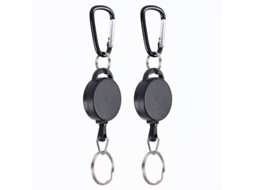 Porta-chaves Extensível Com Mosquetão, Pack De 2 Black