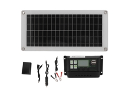 Kit de painel solar 10w 18v com controlador de carga 20a e bateria portátil Caixa para carro, barco e uso externo.