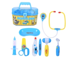 Mali conjunto de Brinquedo Médico Infantil Educativo Jogo de Papel Ferramentas de Brincar Azul