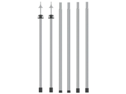Vidaxl Varas Para Encerado Telescópicas 102-260 Cm 2 Pcs Alumínio