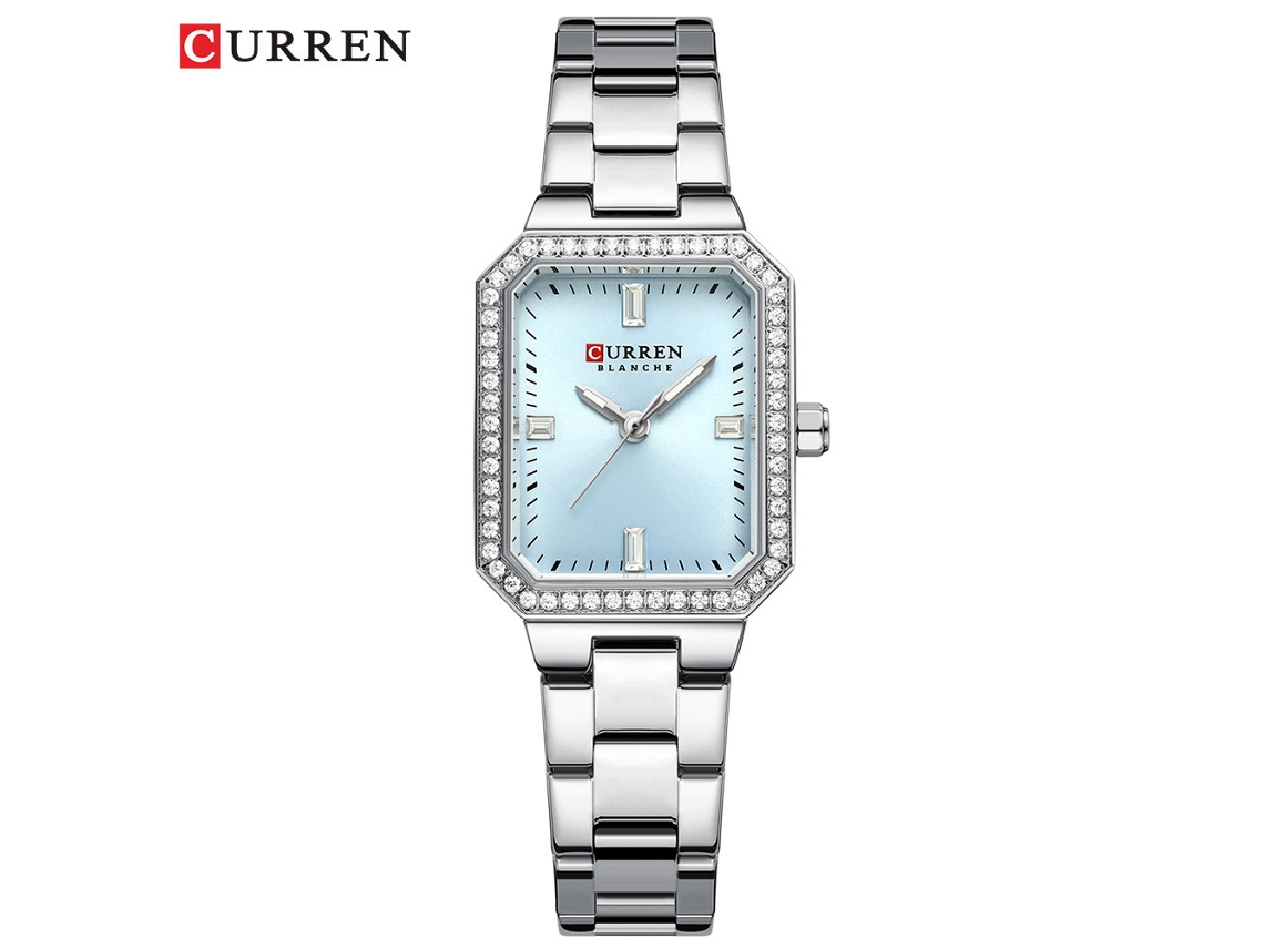 Relógio Feminino Retangular com Strass, Elegante e Delicado. MDUG