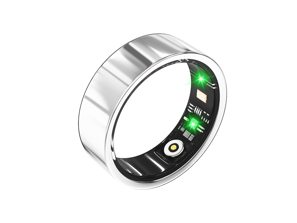 Anel esportivo inteligente Szsmart R02d IP68 Pratano12 com 21,5 mm de diâmetro e estojo de carregamento