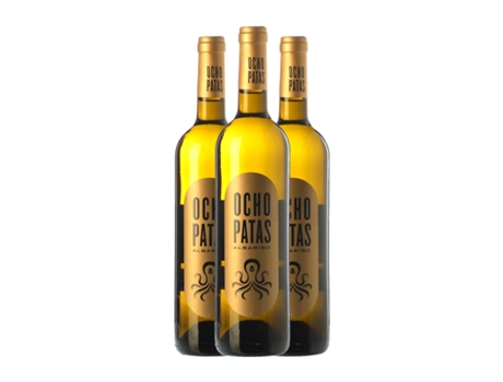 Vinho branco UVAS DE CUVÉE Ocho Patas Albariño Rías Baixas Garrafa Magnum (1.5 L - 3 Unidades)