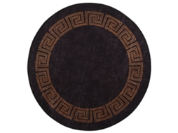 Tapete lavável antiderrapante VIDAXL preto e dourado (Ø 200 cm)