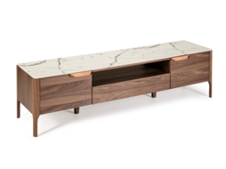 Móvel de TV ANGEL CERDÁ. 3078 (Castanho, Branco - MDF, Madeira, Vidro - 180 x 45 x 50 cm)