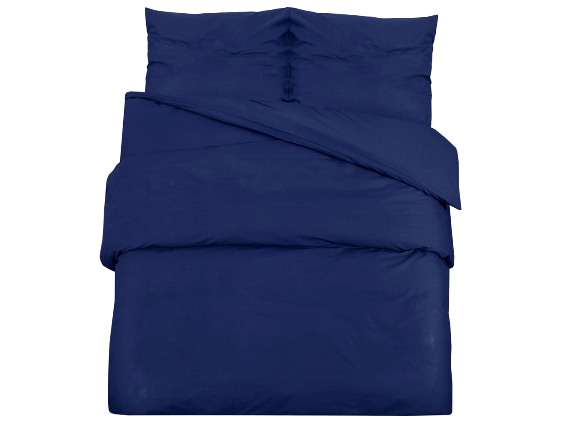 Duvet Cover Set, Duvet Cover Sets Vidaxl Azul Algodão (260 X 240 Cm + 65 X 65 Cm)
