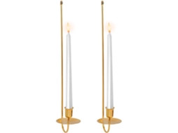 Castiçais De Lareira, Arandela De Parede, Metal | Elegante Com 2 Hastes