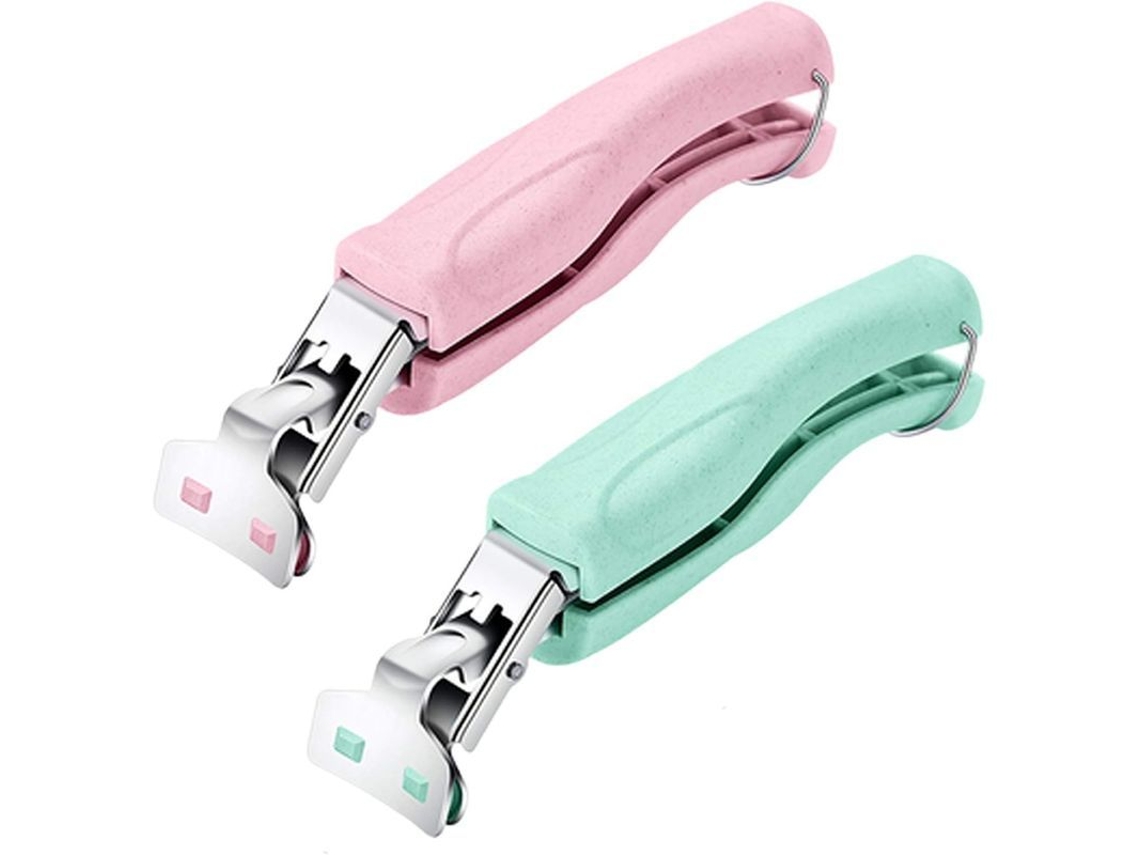 Pince Anti calor para Tigelas e Pratos em Aço Inoxidável com 2 Peças (verde e Rosa)