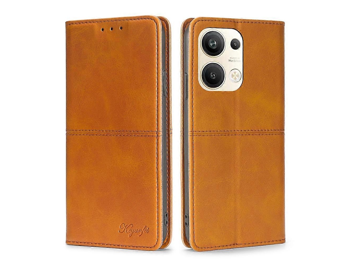 Capa De Couro Com Flip Horizontal Magnético Com Textura De Vaca Para Oppo Reno9 Pro 5g