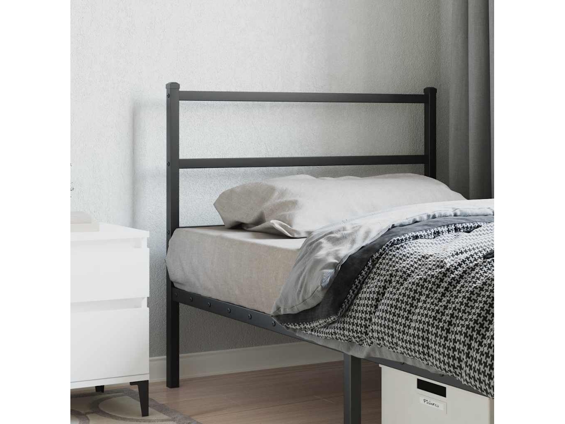 Vidaxl Cabeceira De Substituição 107 Cm Metal Preto