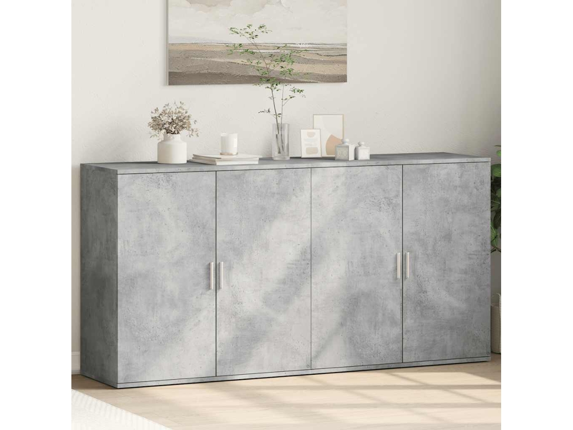 Vidaxl Aparadores 2 Pcs 79x38x80 Cm Derivados Madeira Cinzento Cimento