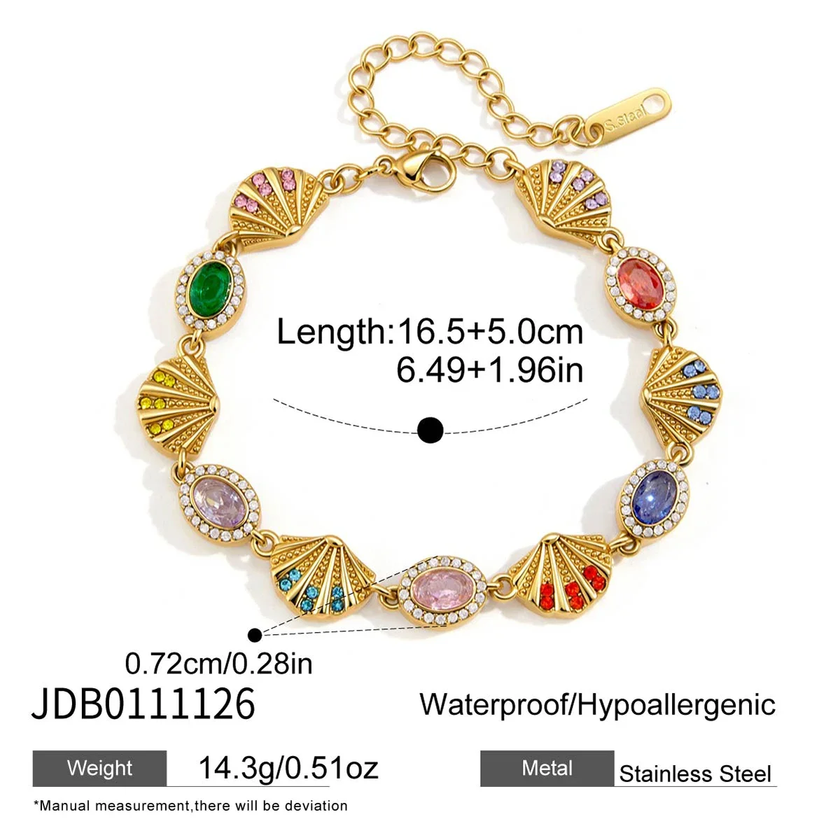 Pulseira Feminina Com Pingentes Multicoloridos De Cristais, Conchas, Estrelas-do-mar E Búzios.