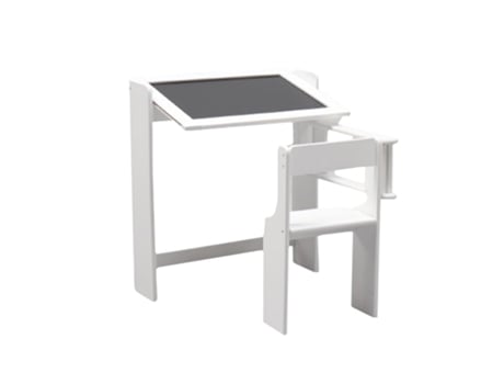 MUEBLEAR Secretária de Quadro de Giz Desdobrável Cor Branca