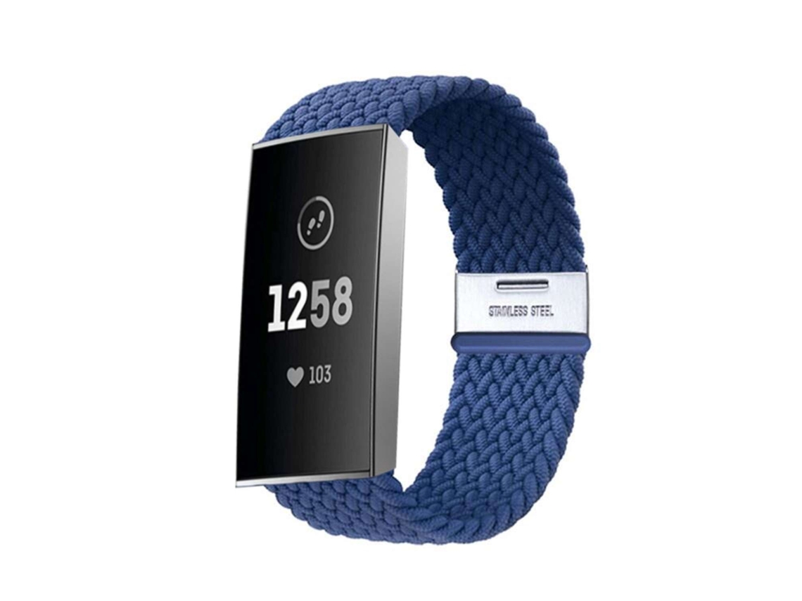 Bracelete Pulseira Entrançada Flexível para Fitbit by Google Charge 3 Azul
