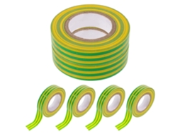 Fita Adesiva Elétrica Gadpiparty Em Pvc Resistente A Altas Temperaturas, Nas Cores Amarela E Verde, Para Fácil