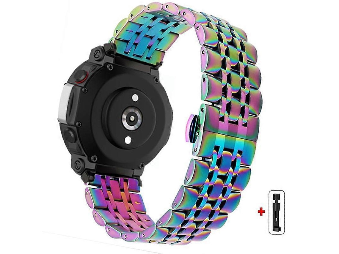 Pulseira De Relógio Em Aço Inoxidável Com Fecho Borboleta E Sete Contas