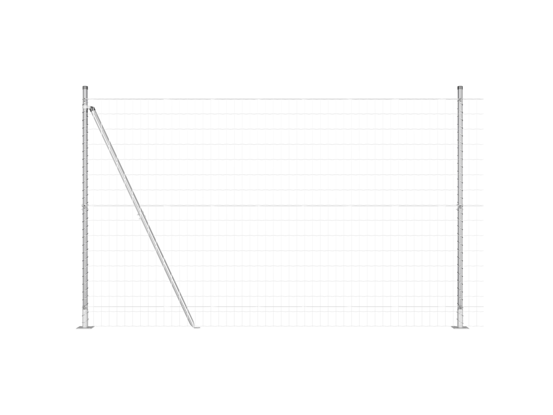 Conjunto 1 Cerca Externa Vidaxl Prateado Aço (10 X 1,6 M)