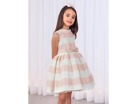 Vestido Riscas Fantasia Brilh para Menina 8 Anos Rosa