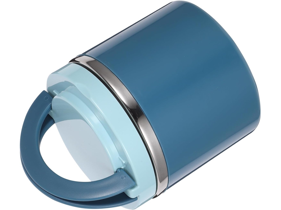 Marmita Térmica Abaodam De Aço Inoxidável, 630ml, Portátil, Azul, Estilo Bento, Com Isolamento Térmico Que Mantém Os
