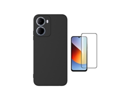 Kit Película De Vidro Temperado Gorilasglass Capa Proteção Silicone Gift4me Para Xiaomi Redmi 15a - Preto