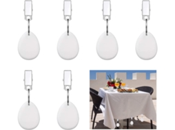 Lurelia Prendedores Toalha Mesa Aço Inoxidável 4 X 1cm 6 Peças Branco Piqueniques Festas