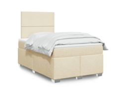 Vidaxl Cama Boxspring Com Colchão 120x190 Cm Tecido Cor Creme