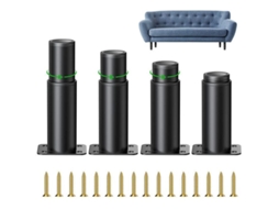 Patas ajustáveis para móveis, aço inox, 8cm, 4 peças | S/MARCA