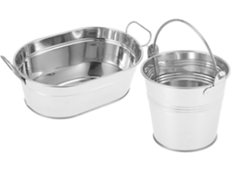 Balde De Gelo Em Aço Inoxidável, Conjunto Com 2 Unidades, Prateado