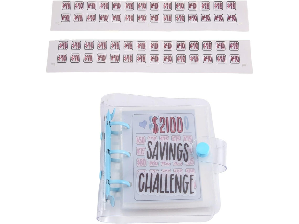 Pasta Desafio De Poupança 2100, Mini Pasta De Orçamento Desafio Poupança Com Envelopes Dinheiro