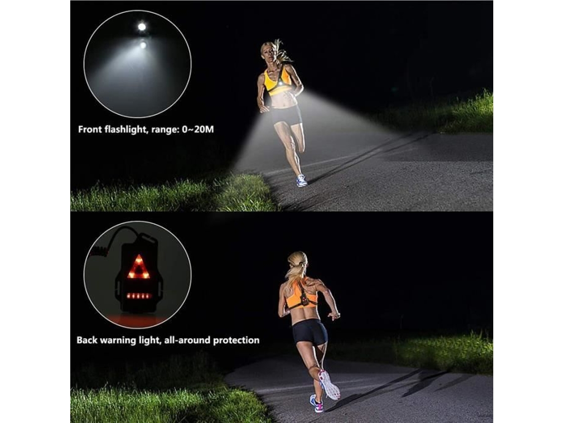 Luzes esportivas ao ar livre à prova dágua LED Night Cycling Warning Bicycle Light USB Chest Lamp Ma -WGHY306 S/MARCA