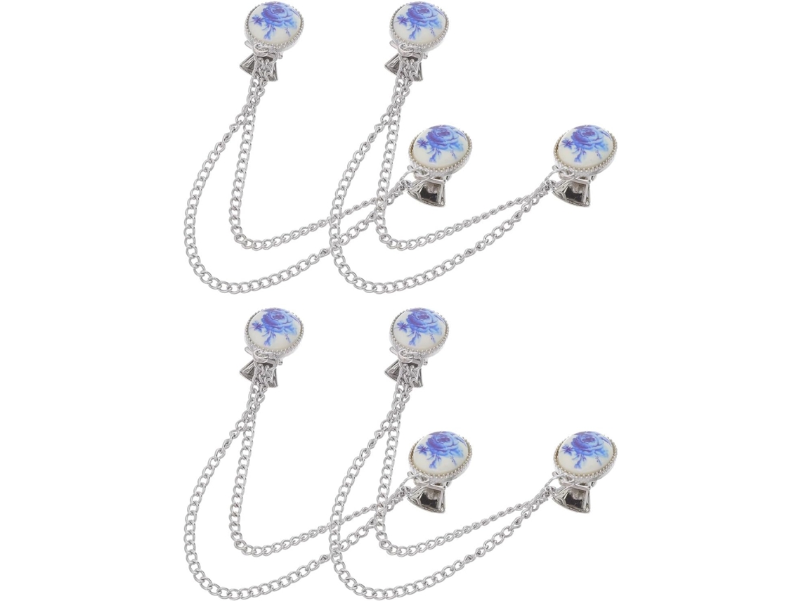 Conjunto De 4 Prendedores De Xale Vintage Em Formato De Rosa, Ideais Para Suéteres E Cardigãs Femininos.