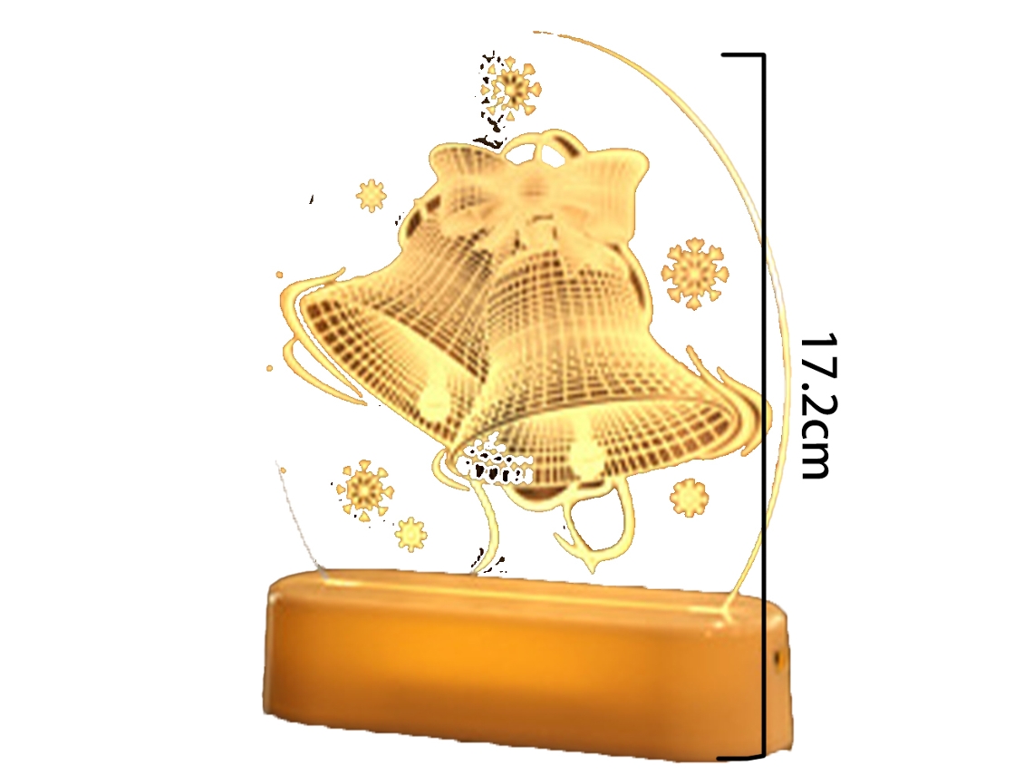 Luzes Acrílicas de Led de Natal Luzes Decorativas Decorações de Férias Adequadas para Decoração de Festas em Casa Sino de Natal