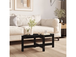 Vidaxl Mesa De Centro 87x48x35 Cm Madeira De Pinho Maciça Preto