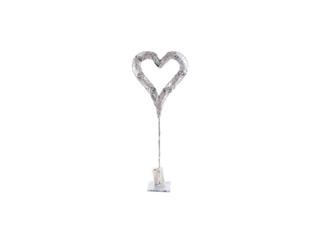Decoração leve - SIL - Ice Heart - Prata - Algodão e metal - 24x63 cm