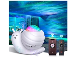 Projetor Galáxia, De Estrelas, 15 Cores, 53 Efeitos Luz Com Alto Falante Bluetooth, Controle Remoto, Temporizador E Ritmo Musical Aquaforge