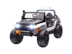 Veículo Elétrico Infantil (12v, Controle Remoto, Led, Música, Buzina, Cadeirinha Dupla, 3 8 Anos, Branco)