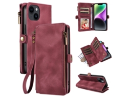 Capa Carteira Para Iphone, Compatível Com Iphone.vermelho - Iphone 15 Pro