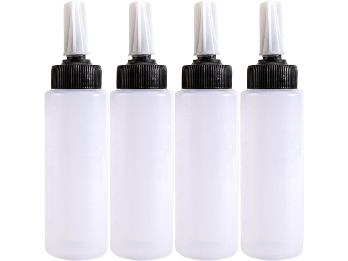 Conjunto De 4 Frascos Flexíveis De 150ml Para Coloração Capilar (frascos Vazios)