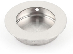 Puxador De Porta Metálico Aexit Com Furo 32mm, Diâmetro Redondo, Montagem Oculta, 50mm X 12mm