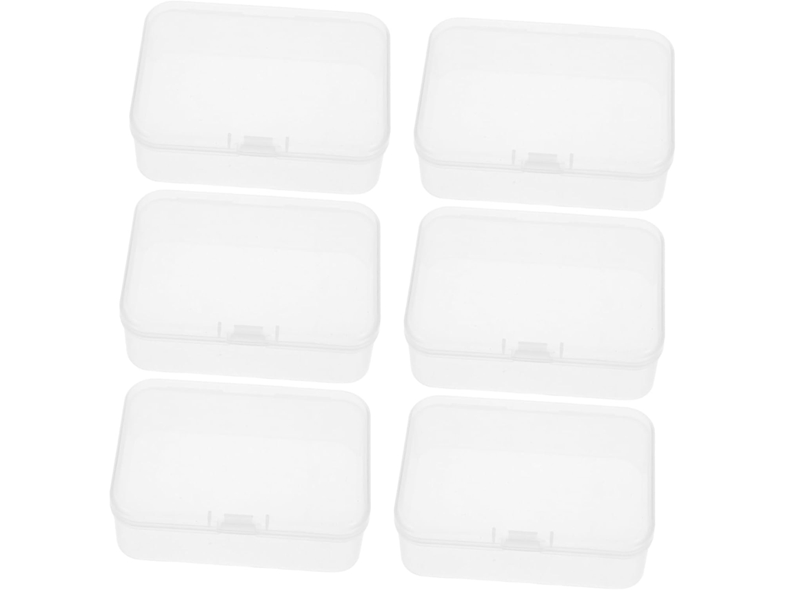 6 Plástico Transparentes Pequenos Conjunto