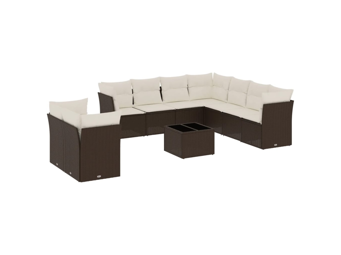 Garden Sofa Set, Garden Sofa Sets Vidaxl Marrom Rattan / Vime (n/a)