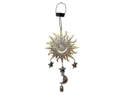 Sinos De Vento Lurelia, Solar, Operado Por Bateria, Para Jardim, Para Varanda, De Ferro, Dourado, 29 X 13 X 78 Cm, 1 Cm