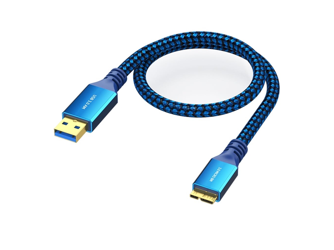 Cabo Flexível Usb 3.0 Para Micro-b Sincronização De Dados E