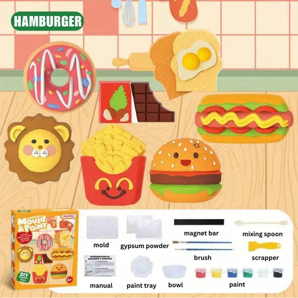 Conjunto De Arte E Artesanato Infantil (hambúrguer) - Kit De Ferramentas Para Pintura
