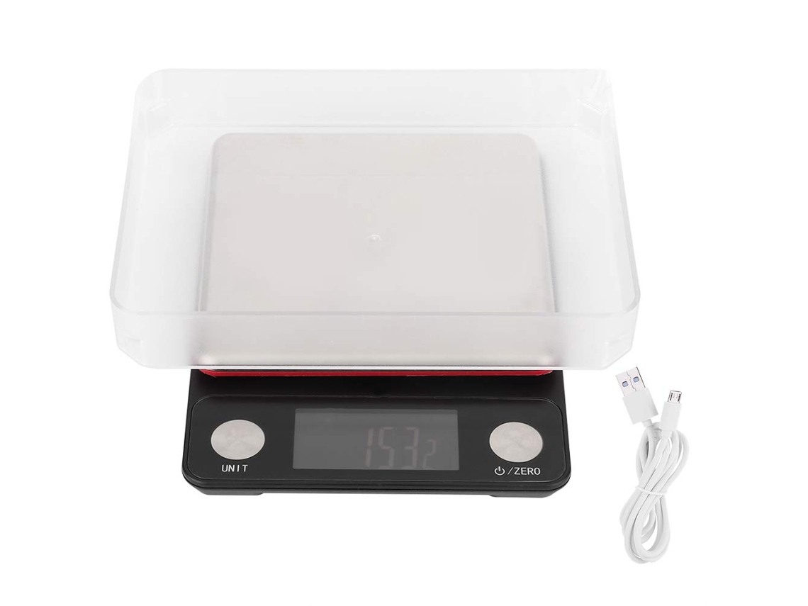 Balança De Cozinha Digital Alta Precisão Rengue, Balança Eletrônica Recarregável Via Usb Com Superfície De Pesagem Em