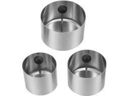 Conjunto de 3 formas redondas em aço inoxidável para bolo mousse