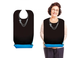 Delantal Para Adultos Mayores Lavable Impermeable Reutilizable Con Bolsa Cazacomida Y Broches De Cobre Ajustable